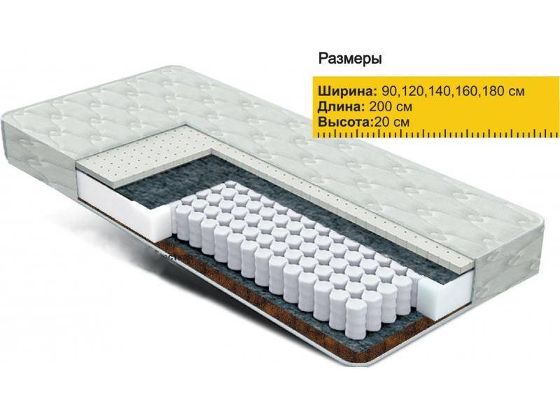 матрас независимые пружины латекс+кокос во Владивостоке