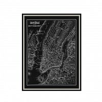 постер new york city черный во Владивостоке
