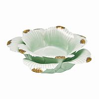 подсвечник керамический в виде цветка с золотыми лепестками flower pale green medium, 4 см во Владивостоке