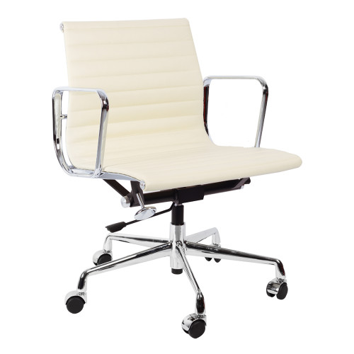 кресло eames style кремовая кожа во Владивостоке