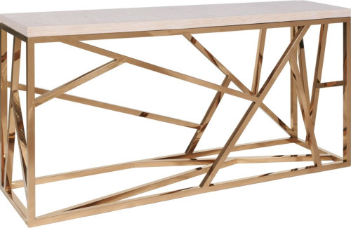 консоль geometric 180x50x90 золото, светлая столешница во Владивостоке
