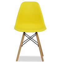 стул деревянный pc-015 желтый ножки дерево (eames style) во Владивостоке