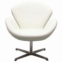 кресло swan chair экокожа белое во Владивостоке