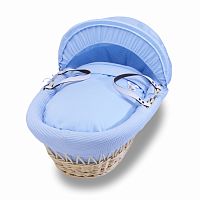 колыбель-переноска gift wicker moses basket натуральная, голубое белье во Владивостоке