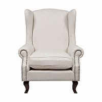 кресло мягкое с ушами белое collins wingback chair во Владивостоке