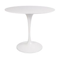 стол eero saarinen style tulip table mdf белый d90 глянцевый во Владивостоке