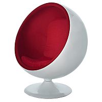 кресло-шар eero ball chair бело-красное во Владивостоке