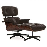 кресло eames style lounge chair палисандр коричневое во Владивостоке