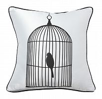 подушка с птичкой в клетке birdie in a cage white во Владивостоке