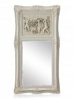 зеркало настенное прямоугольное в высокой белой раме францини distressed chalk white во Владивостоке