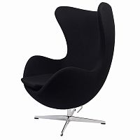 кресло arne jacobsen style egg chair черное во Владивостоке