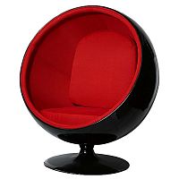 кресло eero ball chair черно-красное во Владивостоке