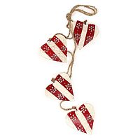 гирлянда новогодняя подвесная сердца в красную полоску со снежинками christmas hearts, 60 см во Владивостоке
