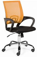 кресло компьютерное спринг(orange - black) база хром / оранжевая сетка / черная ткань во Владивостоке