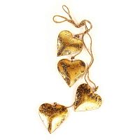 гирлянда новогодняя подвесная сердца золотые golden hearts, 65 см во Владивостоке