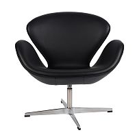 кресло arne jacobsen style swan chair черное во Владивостоке