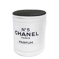 декоративная бочка- пуф chanel №5 white m во Владивостоке