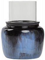 подсвечник синий со стеклом colors blue big, 32 см во Владивостоке