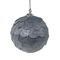 шар новогодний серебряный с блестящими чешуйками paper ball, 10 см во Владивостоке