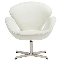 кресло swan chair кашемир белое во Владивостоке