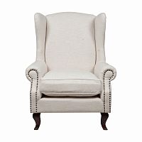 кресло collins wingback chair кремовая ткань во Владивостоке