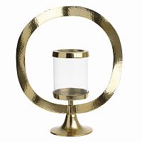 подсвечник золотой декоративный со стеклом круг gold circle, 38 см во Владивостоке