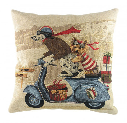 подушка с картинкой scooter dogs blue во Владивостоке