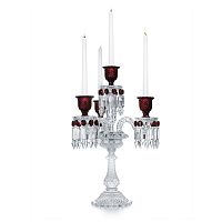 канделябр хрустальный с красными вставками на 4 свечи baccarat 3+1 от delight collection, 60 см во Владивостоке