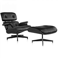 кресло eames style lounge chair черное во Владивостоке