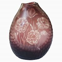 ваза стеклянная bordo (бело-бордовая) во Владивостоке