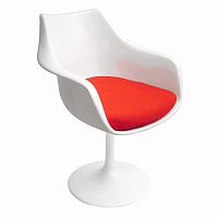 кресло tulip armchair бело-красное шерсть во Владивостоке