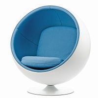 кресло ball chair бело-синее во Владивостоке