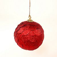 шар новогодний красный с блестящими чешуйками paper ball, 10 см во Владивостоке