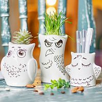 горшки для растений eco совы, 3 шт во Владивостоке