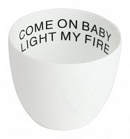 подсвечник белый фарфоровый с надписью внутри come on baby light my fire, 6,5 см во Владивостоке