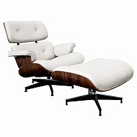 кресло lounge chair & ottoman белое во Владивостоке