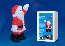 фигурка светодиодная «дед мороз» 38х24x60см (ul-00002332) uld-m3860-120/sta white ip20 xmasman во Владивостоке