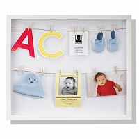 панно с зажимами для 12 фотографий clothesline белое во Владивостоке