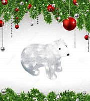фигурка светодиодная «белый медведь-4» 25x31см (11037) uld-m3125-040/sta во Владивостоке