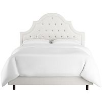 кровать двуспальная 180х200 белая с каретной стяжкой harvey tufted white во Владивостоке