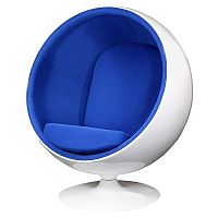 кресло eero ball chair синее с белым во Владивостоке