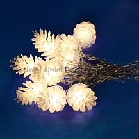 светодиодная гирлянда «шишки» 280см белая (09582) uniel uld-s0280-020/dta warm white ip20 pine cones во Владивостоке