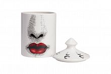 подсвечник белый с крышкой желтые губы пьеро форназетти bacio candle red, 33 см во Владивостоке