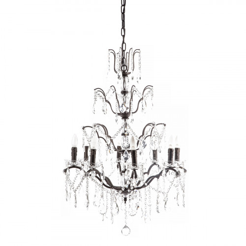 люстра maria theresa grande 8 lamps чёрная, прозрачная во Владивостоке
