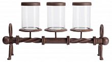 подсвечник металлический коричневый со стеклом на 3 свечи glass pillar, 51 см во Владивостоке