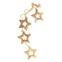 гирлянда новогодняя подвесная звезды деревянные с отверстием wooden stars, 65 см во Владивостоке