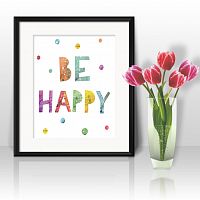 постер be happy а4 во Владивостоке