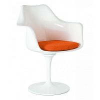 кресло tulip armchair бело-оранжевое шерсть во Владивостоке