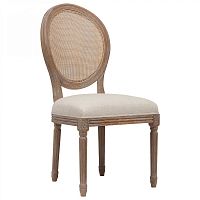 стул vintage french round cane back кремовый лён во Владивостоке