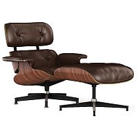 кресло lounge chair & ottoman коричневое во Владивостоке